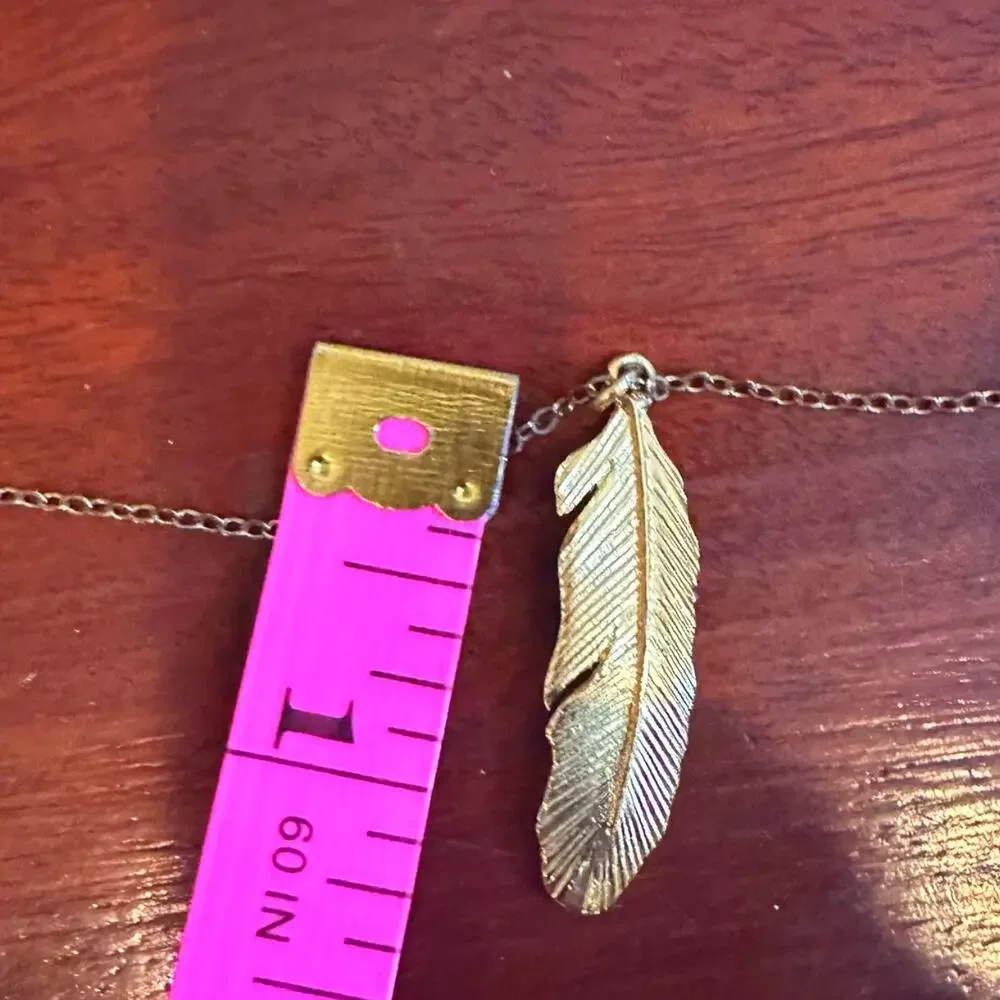 Gold Filled Feather Necklace v2014kgf  Minimalist Western Jewelry Cowgirl